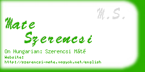mate szerencsi business card