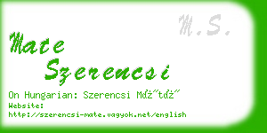 mate szerencsi business card